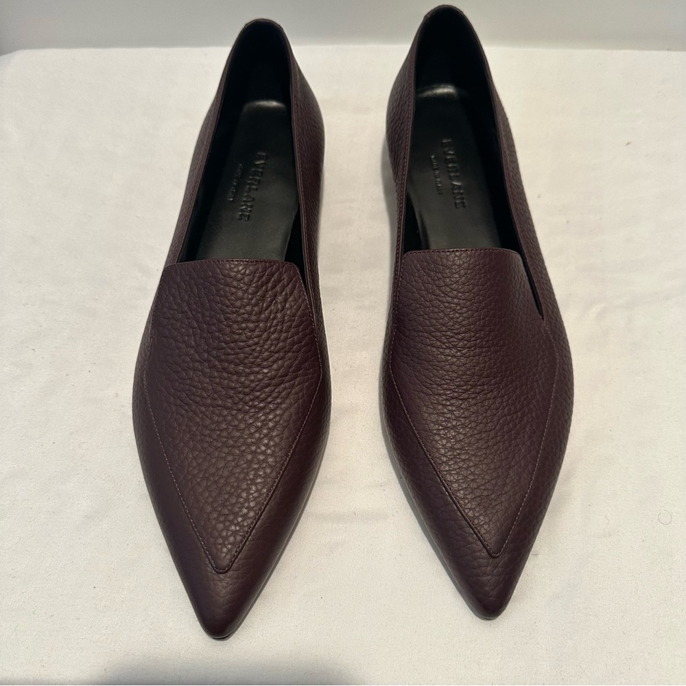 Everlane Modern Point Flat Burgundy